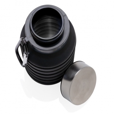 Logo trade promotional merchandise picture of: Leakproof collapsible silicone bottle with lid