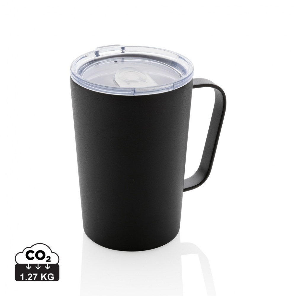 Logo trade promotional product photo of: RCS Recycled stainless steel modern vacuum mug with lid