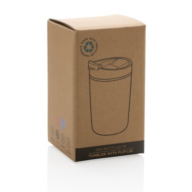 Logo trade promotional gifts picture of: GRS Recycled PP tumbler with flip lid