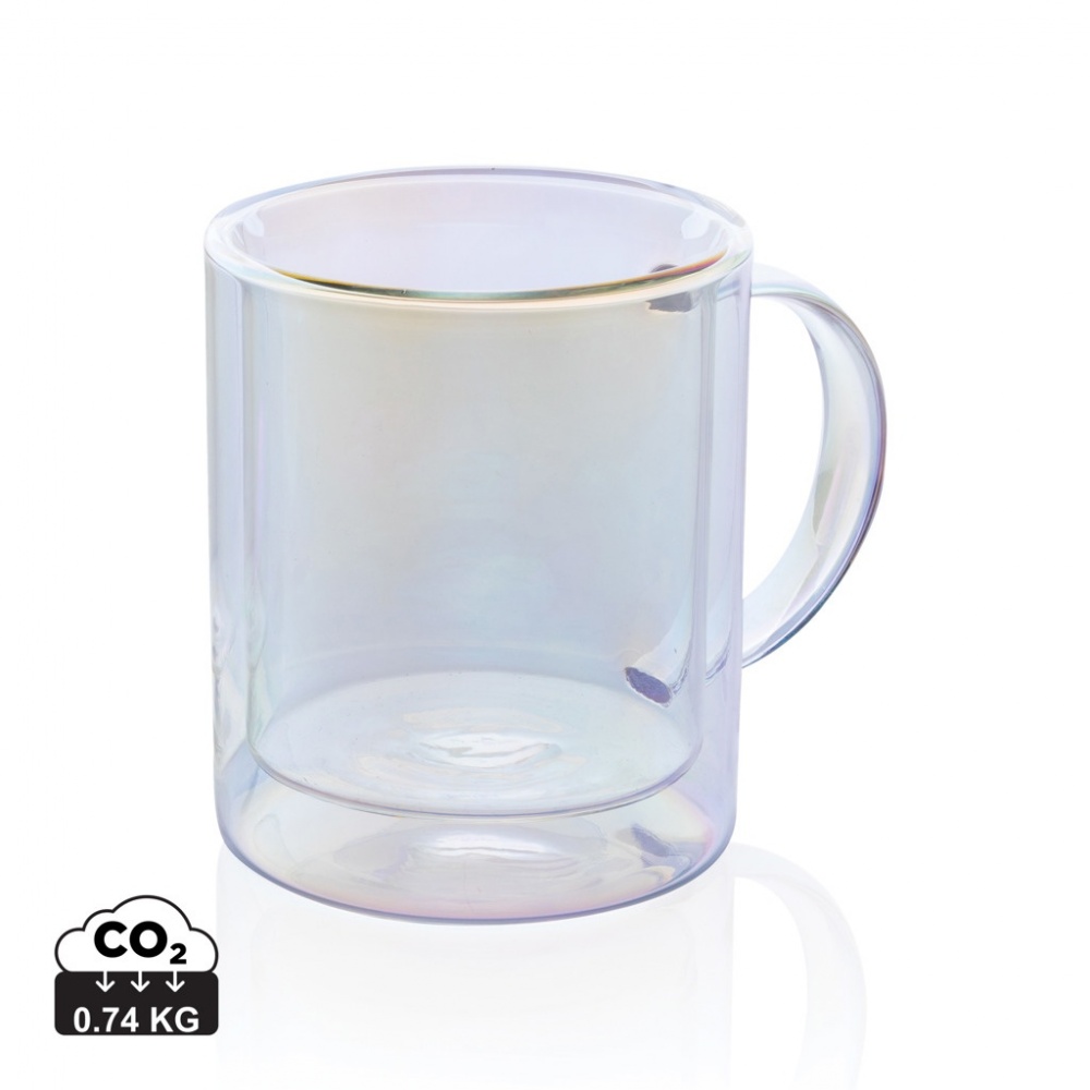 Logotrade promotional product picture of: Deluxe double wall electroplated glass mug