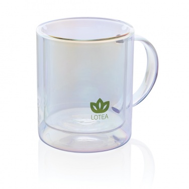 Logo trade advertising product photo of: Deluxe double wall electroplated glass mug