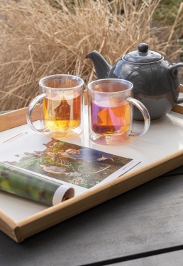 Logotrade promotional merchandise photo of: Deluxe double wall electroplated glass mug