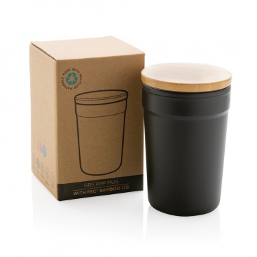 Logotrade promotional product image of: GRS certified recycled PP mug with bamboo lid