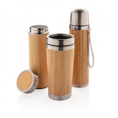 Logotrade promotional item picture of: Bamboo vacuum travel flask