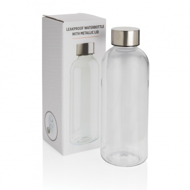 Logo trade promotional merchandise photo of: Leakproof water bottle with metallic lid