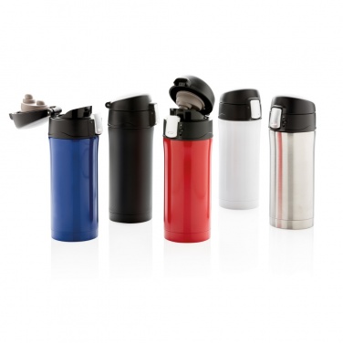 Logo trade promotional merchandise picture of: RCS Recycled stainless steel easy lock vacuum mug