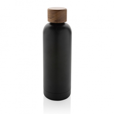 Logotrade advertising products photo of: Wood RCS certified recycled stainless steel vacuum bottle