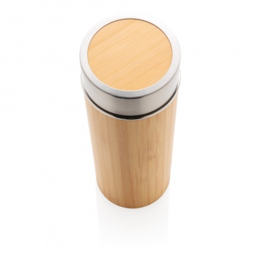 Logo trade promotional merchandise image of: Leak proof bamboo vacuum bottle