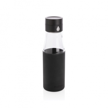 Logo trade corporate gifts picture of: Ukiyo glass hydration tracking bottle with sleeve