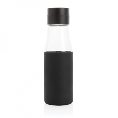 Logo trade promotional merchandise picture of: Ukiyo glass hydration tracking bottle with sleeve