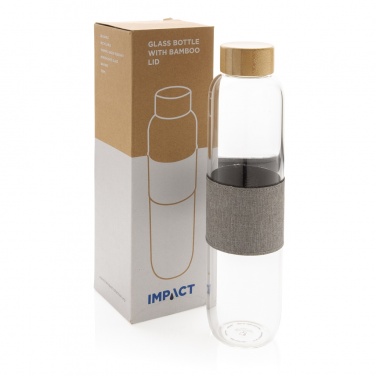 Logo trade corporate gifts image of: Impact borosilicate glass bottle with bamboo lid