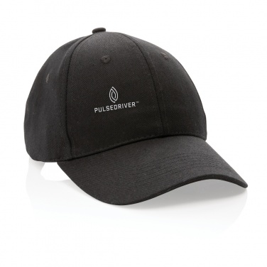Logo trade business gifts image of: Impact 6 panel 280gr Recycled cotton cap with AWARE™ tracer