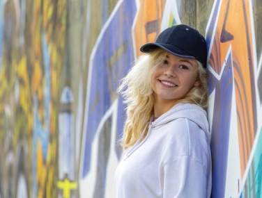 Logo trade promotional giveaways picture of: Impact AWARE™ Brushed rcotton 6 panel contrast cap 280gr