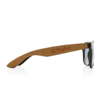 Logo trade promotional gift photo of: GRS recycled PC plastic sunglasses with cork