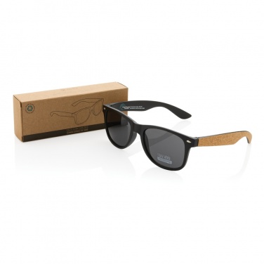 Logo trade promotional giveaways image of: GRS recycled PC plastic sunglasses with cork