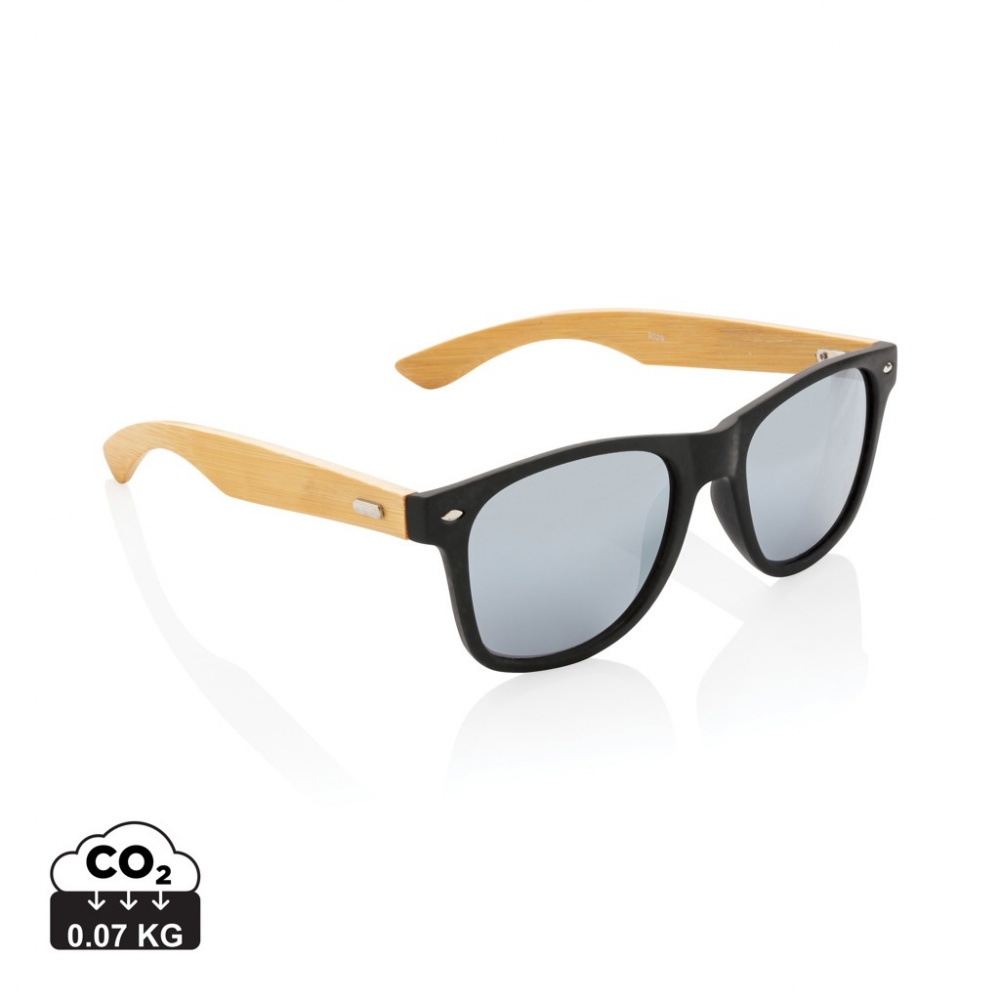 Logotrade promotional gift picture of: Bamboo and RCS recycled plastic sunglasses