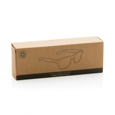 Logo trade business gifts image of: Bamboo and RCS recycled plastic sunglasses
