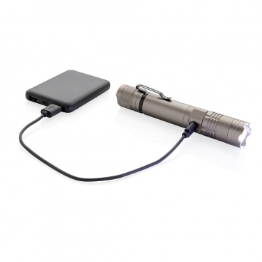 Logo trade promotional giveaways picture of: Rechargeable 3W flashlight