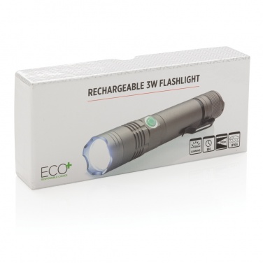 Logo trade promotional products picture of: Rechargeable 3W flashlight