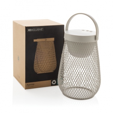 Logo trade promotional product photo of: Aurora RCS recycled plastic USB re-chargeable table lamp