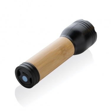 Logotrade promotional merchandise photo of: Lucid 3W RCS certified recycled plastic & bamboo torch