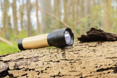 Logotrade promotional products photo of: Lucid 3W RCS certified recycled plastic & bamboo torch