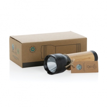 Logotrade promotional giveaways photo of: Lucid 3W RCS certified recycled plastic & bamboo torch