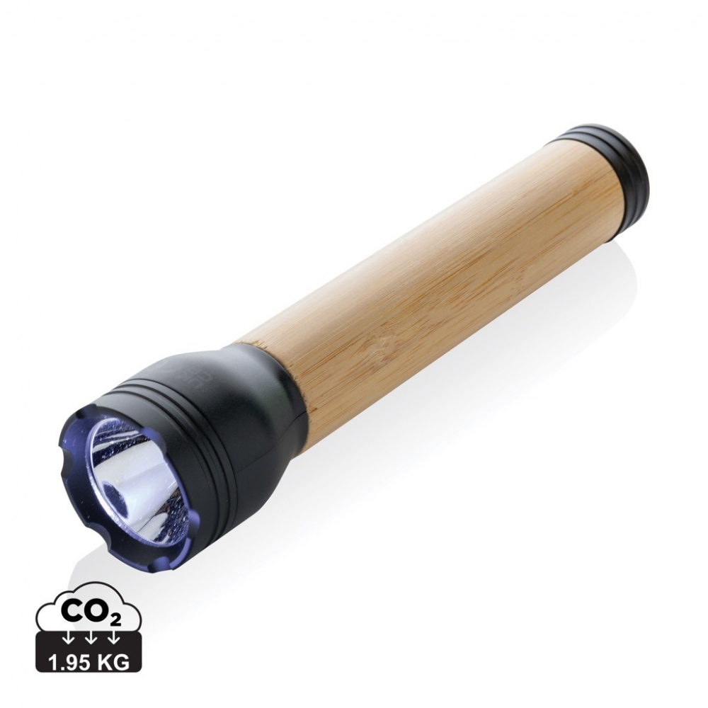 Logotrade promotional items photo of: Lucid 5W RCS certified recycled plastic & bamboo torch