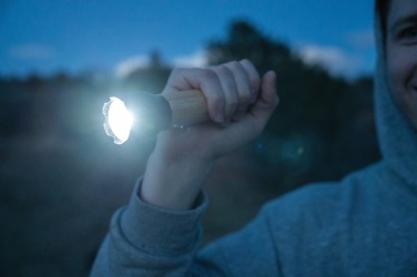 Logotrade advertising products photo of: Lucid 5W RCS certified recycled plastic & bamboo torch