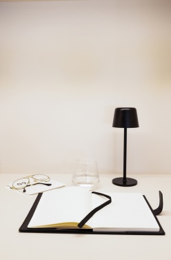 Logo trade promotional merchandise photo of: Zenic RCS recycled plastic USB re-chargable table lamp