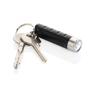 Logo trade promotional gifts image of: Globix RCS recycled plastic USB re-chargeable keychain torch