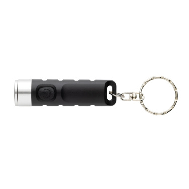 Logo trade advertising product photo of: Globix RCS recycled plastic USB re-chargeable keychain torch