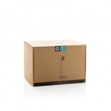Logo trade advertising products image of: Zenara RCS recycled plastic and cork 15W wireless desk lamp