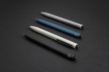 Logo trade corporate gift photo of: Kymi RCS certified recycled aluminium pen with stylus