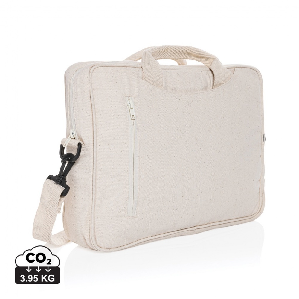 Logo trade corporate gift photo of: Laluka AWARE™ recycled cotton 15.4 inch laptop bag
