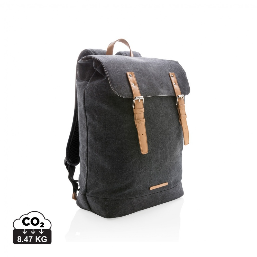 Logotrade business gift image of: Canvas laptop backpack PVC free