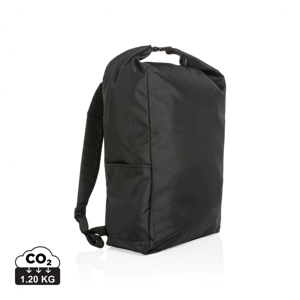 Logo trade business gift photo of: Impact AWARE™ RPET lightweight rolltop backpack
