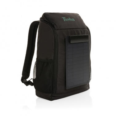 Logo trade promotional item photo of: Pedro AWARE™ RPET deluxe backpack with 5W solar panel