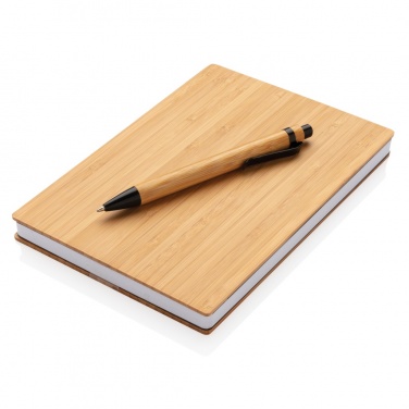 Logo trade advertising products picture of: A5 Bamboo notebook & pen set