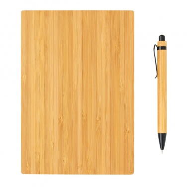 Logotrade promotional gift picture of: A5 Bamboo notebook & pen set