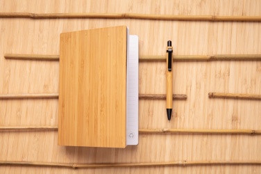 Logo trade promotional item photo of: A5 Bamboo notebook & pen set
