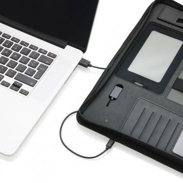 Logo trade promotional products image of: Tech portfolio with powerbank
