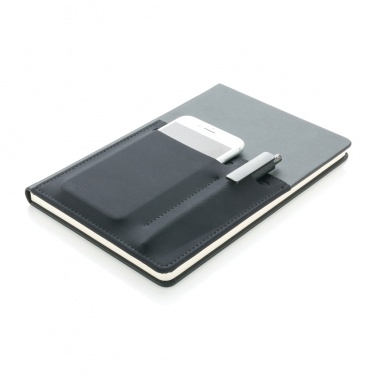Logo trade promotional gift photo of: A5 Deluxe notebook with smart pockets