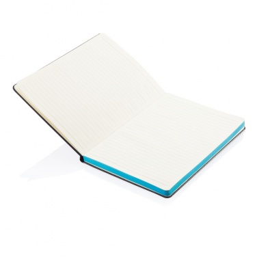 Logo trade promotional items image of: Deluxe hardcover A5 notebook with coloured side