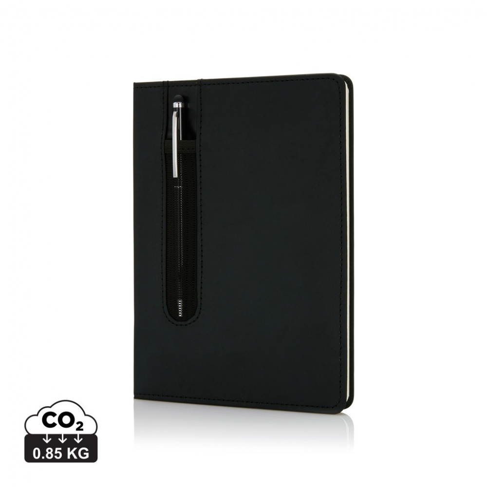Logo trade corporate gift photo of: Standard hardcover PU A5 notebook with stylus pen