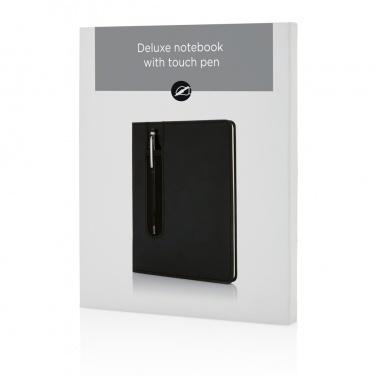 Logo trade promotional items picture of: Standard hardcover PU A5 notebook with stylus pen