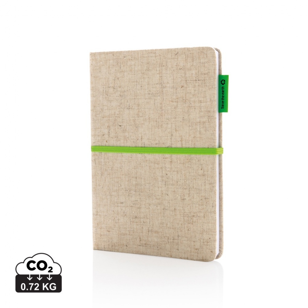 Logo trade promotional giveaway photo of: A5 jute notebook