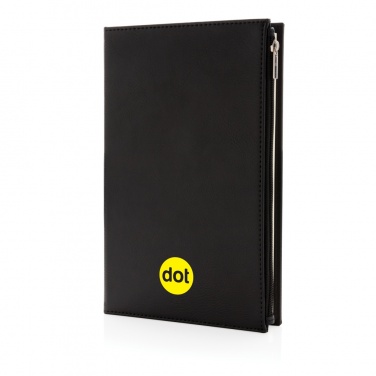 Logo trade promotional merchandise photo of: Swiss Peak A5 PU notebook with zipper pocket