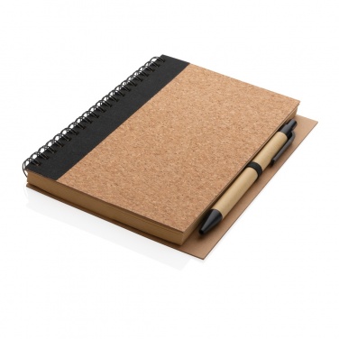 Logo trade corporate gifts picture of: Cork spiral notebook with pen