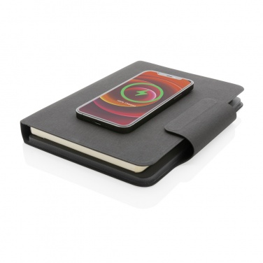 Logo trade promotional merchandise photo of: Artic Magnetic 10W wireless charging A5 notebook